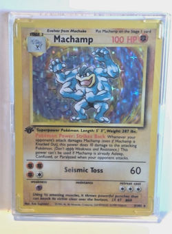 Machamp Hologram 1st Edition Base Set Pokemon Card 8/102 In Plastic since new - Image 1