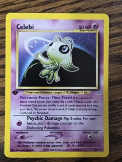 Pokemon Wotc 1st Edition Neo Revelation # 3/64 Holo Celebi Nice Card - Image 1
