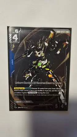 Gundam Card Game TCG Unicorn 02 Banshee (Destroy mode) GD01-003 LR+ Holo Foil - Image 1