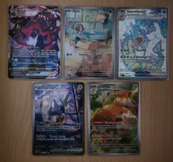 Pokemon 5 Card Lot Ralts 211, Gyarados EX 225, Pulled & Sleeved Scarlet & Violet - Image 1