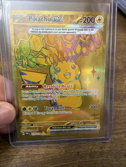 Pokemon TCG Prismatic Evolutions Pikachu EX Gold Hyper Rare Card 179/131 - Image 1