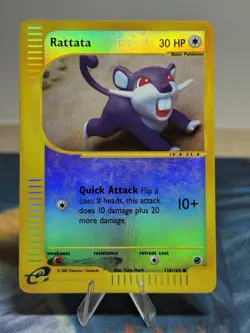 Rattata 128/165 Reverse Holo Expedition Pokemon Card Yuka Morii E Reader Series - Image 1