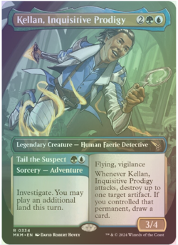 Kellan, Inquisitive Prodigy (Borderless) Murders at Karlov Manor Foil - Image 1