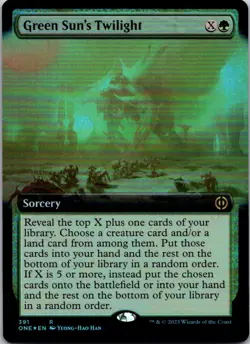 Magic Gathering Foil Green Sun's Twilight Extended Art Phyrexia All Will Be One - Image 1