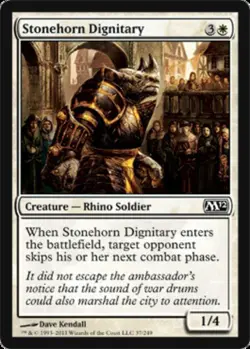 Slightly Played, English - 1 x MTG Stonehorn Dignitary - Foil Magic 2012 - Image 1