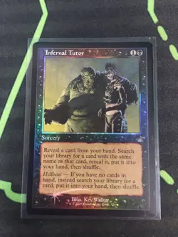 MTG Magic The Gathering Infernal Tutor Foil Retro Frame Black Sorcery Commander - Image 1