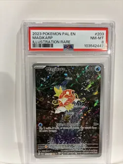 MAGIKARP 2023 POKEMON PALDEA EVOLVED ILLUSTRATION RARE 203/193 PSA 8 - Image 1