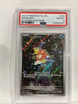 MAGIKARP 2023 POKEMON PALDEA EVOLVED ILLUSTRATION RARE 203/193 PSA 8 - Image 2