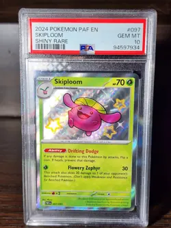 2024 POKEMON PAF EN-PALDEAN FATES SHINY RARE #097 SKIPLOOM PSA 10 - Image 1