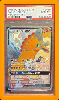 2019 Pokemon Sun & Moon Hidden Fates Ho-Oh GX SV50/SV94 PSA 10 Gem Mint - Image 1