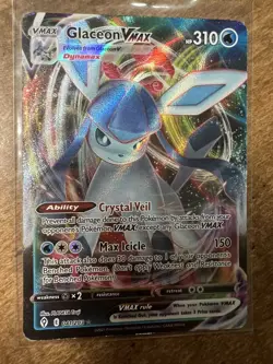 Pokemon Card TCG Glaceon VMAX Evolving Skies 041/203 Holo Ultra Rare Near Mint - Image 1