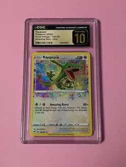 CGC Pristine 10 Rayquaza Amazing Rare 138/185 Pokemon Vivid Voltage - Image 1