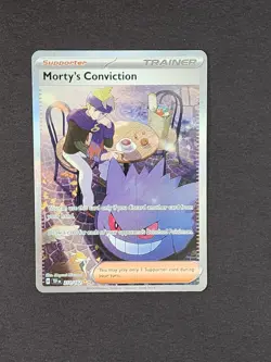 Pokemon TCG Morty's Conviction Trainer Card Holo Gold Star 211/162 - Image 1