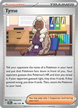 Tyme 190/191 Reverse Holo Uncommon LP-NM - Pokemon S&V Surging Sparks SSP - Image 3