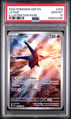2024 POKEMON SSP EN-SURGING SPARKS ILLUSTRATION RARE #203 LATIOS PSA 10 - Image 1