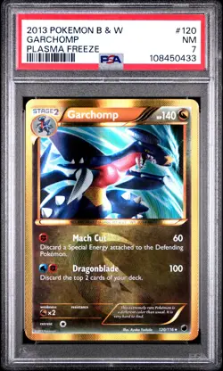 2013 POKEMON B&W PLASMA FREEZE #120 GARCHOMP PSA 7 - Image 1