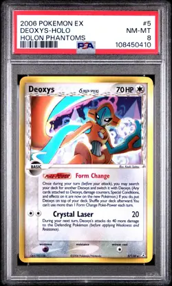 2006 POKEMON EX HOLON PHANTOMS #5 DEOXYS-HOLO PSA 8 - Image 1