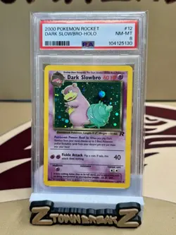 Pokemon Dark Slowbro Holo Rockets Set 2000 12/82 VLP-NM Condition PSA 8 - Image 1