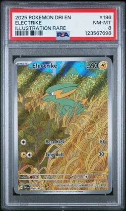 PSA 8 Electrike 196/182 Pokemon Destined Rivals Illustration Rare 2025 NM-MT 196 - Image 1