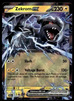 Pokemon TCG SV: Black Bolt #034/086 Zekrom ex NM - Image 1