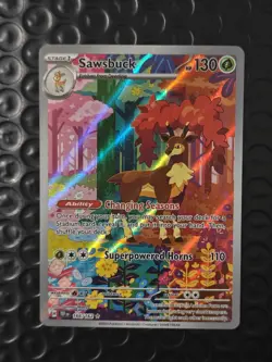 Pokemon TCG: Sawsbuck 166/162 - SV05: Temporal Forces - Illustration Rare - NM - Image 2