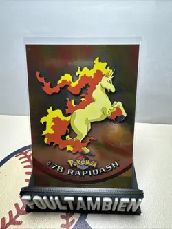 RAPIDASH #78 ~ SILVER FOIL Animation Series- Blue Logo - Pokemon 1999 Topps LP - Image 1