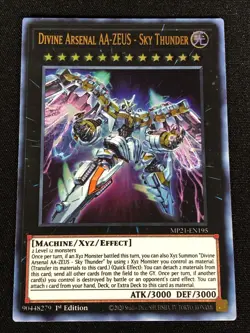 Yugioh Divine Arsenal AA-Zeus Sky Thunder MP21-EN195 1st Ultra (NM) - Image 1