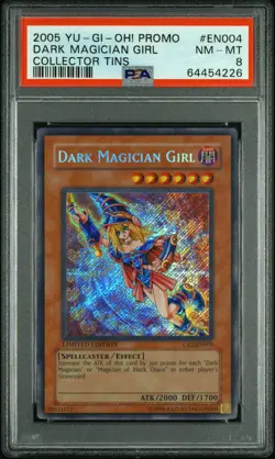 2005 YU-GI-OH! PROMO COLLECTOR TINS #EN004 DARK MAGICIAN GIRL PSA 8 - Image 1