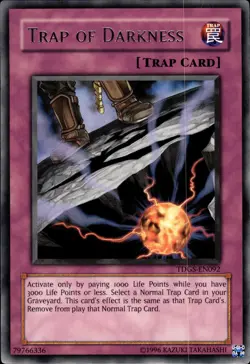 Trap Of Darkness - Rare TDGS-EN092 - LP - YuGiOh - Image 1