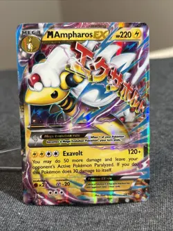 Pokemon Mega Ampharos EX Trading Card Holo Rare 220 HP - Image 1