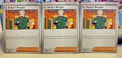 (Set Of 3) Pokemon Mega Evolution Trainer Card - Lt. Surge's Bargain (120/132) - Image 1