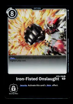 Iron-Fist Onslaught BT6-106 Black Foil Digimon Card CCG Trading Card - Image 1