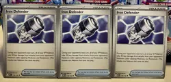 (Set Of 3) Pokemon Mega Evolution TCG Trainer Card - Iron Defender (118/132) - Image 1