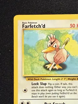 Pokemon TCG Farfetch'd Base Set, Unlimited Uncommon Card 27/102 LP Condition - Image 5