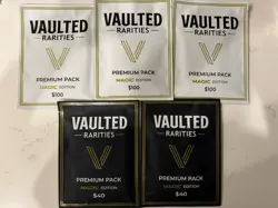 Vaulted Rarities 3 x $100 & 2 x $40 Pack Magic The Gathering MTG TCG LOT Of 5 - Image 1
