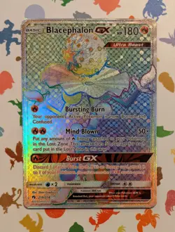 Pokemon TCG Blacephalon GX 219/214 Rainbow Rare Lost Thunder English 2018 - Image 1