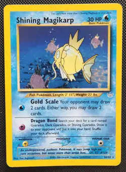 2001 Pokemon Neo Revelation Unlimited Shining Magikarp Holo Rare 66/64 MP - Image 1