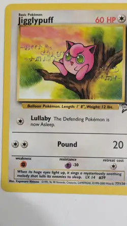 Jigglypuff 77/130 Common 1999-2000 Base Set 2 Pokemon Cards MINT Condition - Image 2