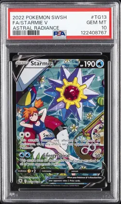 2022 POKEMON SWORD & SHIELD ASTRAL RADIANCE #TG13 FULL ART/STARMIE V PSA 10 - Image 1