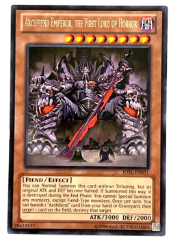 YuGiOh! - Archfiend Emperor, the First Lord of Horror - JOTL-EN031 Rare - Image 1