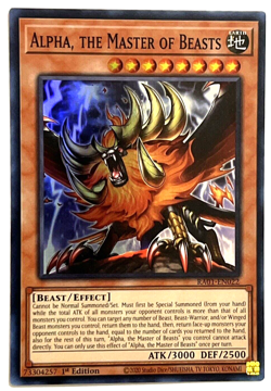 YuGiOh! - Alpha, the Master of Beasts - RA01-EN022 1st Edition Super Rare - Image 1