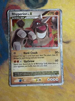 Rhyperior LV.X DP29 Diamond and Pearl Holo Ultra Rare Pokemon Card HP DMG - Image 2