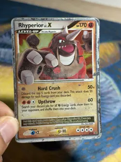 Rhyperior LV.X DP29 Diamond and Pearl Holo Ultra Rare Pokemon Card HP DMG - Image 3