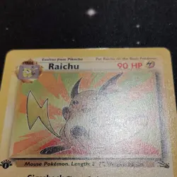 1999 Pokemon Fossil Set Raichu 29/62 1st Edition Rare Non-Holo Card - Image 3