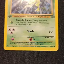 Pokemon Scyther TCG Jungle Card 26/64 Regular 1st Edition Rare LP - Image 4