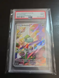 Pokemon TCG Bulbasaur Stellar Crown Illustration Holo Card 143/142 PSA 9 - Image 1
