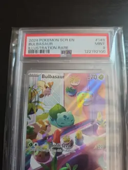 Pokemon TCG Bulbasaur Stellar Crown Illustration Holo Card 143/142 PSA 9 - Image 2
