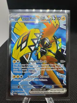 Pokemon TCG Tapu Koko EX Full Art Holo Card 222/182 S&V Paradox Rift Ultra Rare - Image 1