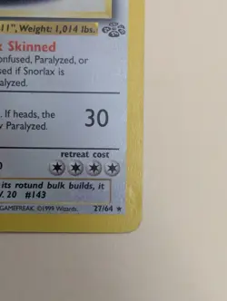 SNORLAX 27/64 Jungle 1st EDITION non-holo rare Pokemon TCG card - Image 4