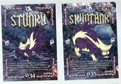 Pokemon Cracked Ice Holo-Prisma Trick or Treat Cards- STUNKY #034 &SKUNTANK #035 - Image 1